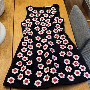 Alice + Olivia Black Floral Mini Dress